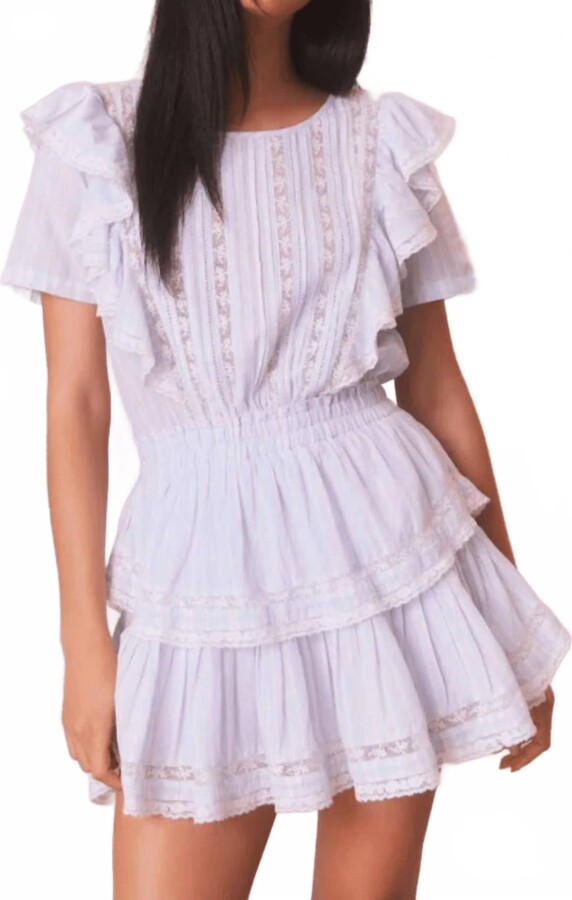 LoveShackFancy Natasha Mini Dress In Vintage Voyage