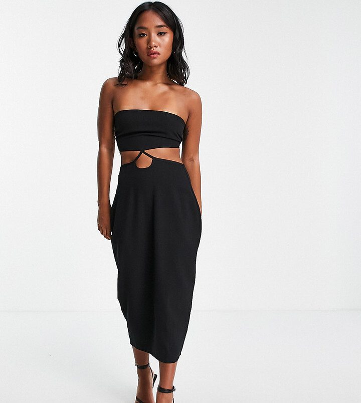 Vesper Petite body-conscious cut out bandeau dress in black - ShopStyle