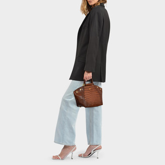 Max Mara Handbag Anita Small In Brown Croc Embossed Leather