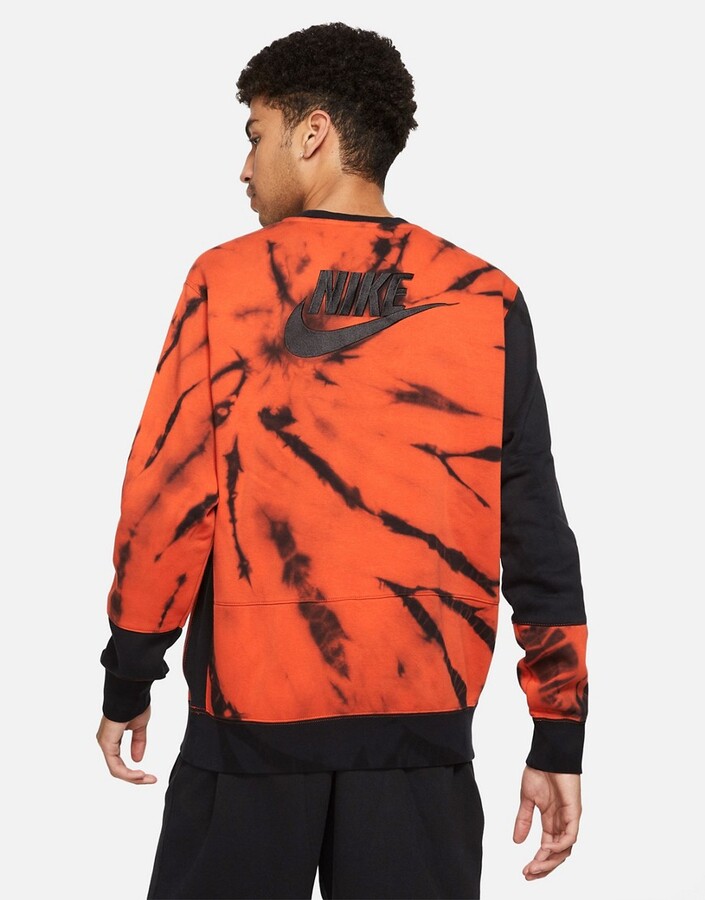 black and orange tie dye sweatshirt