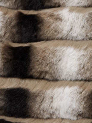 Glamour Puss Rex Rabbit Fur Three-Quarter Sleeve Corded Coat