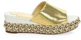 Thumbnail for your product : Christian Louboutin Janibasse Metallic Leather Wedge Sandals