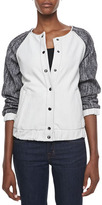 Thumbnail for your product : Laveer Tweed-Sleeve Bomber Jacket