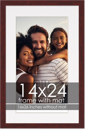4x4 Frame with Mat - Brown 8x8 Frame Wood Made to Display Print or