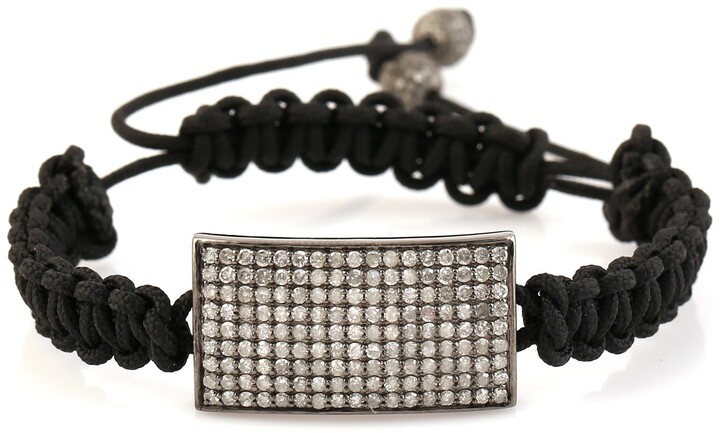 240 Crystals Amazing Bracelet Adjustable Macrame Bracelet. Mothers Day Gift Black Hand Woven Drawstring Bracelet by DMundo Accesorios