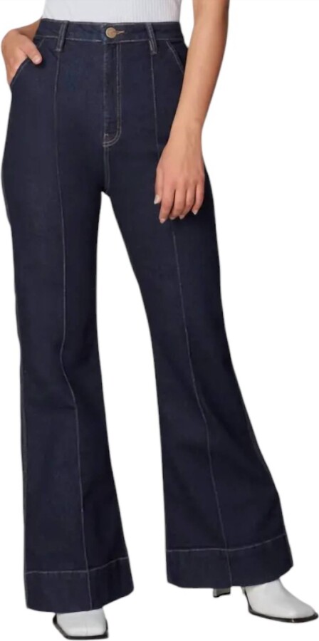 Lola Jeans Stevie High Rise Flare Jeans In Dark Wash