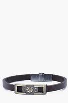 Thumbnail for your product : boohoo NEW Mens Engraved Gold Band Bracelet in Brown size One Size