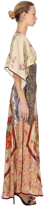 DSQUARED2 Printed Chiffon Embroidered Gown