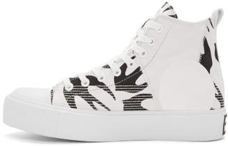 McQ White and Black Plimsoll Platform High Sneakers