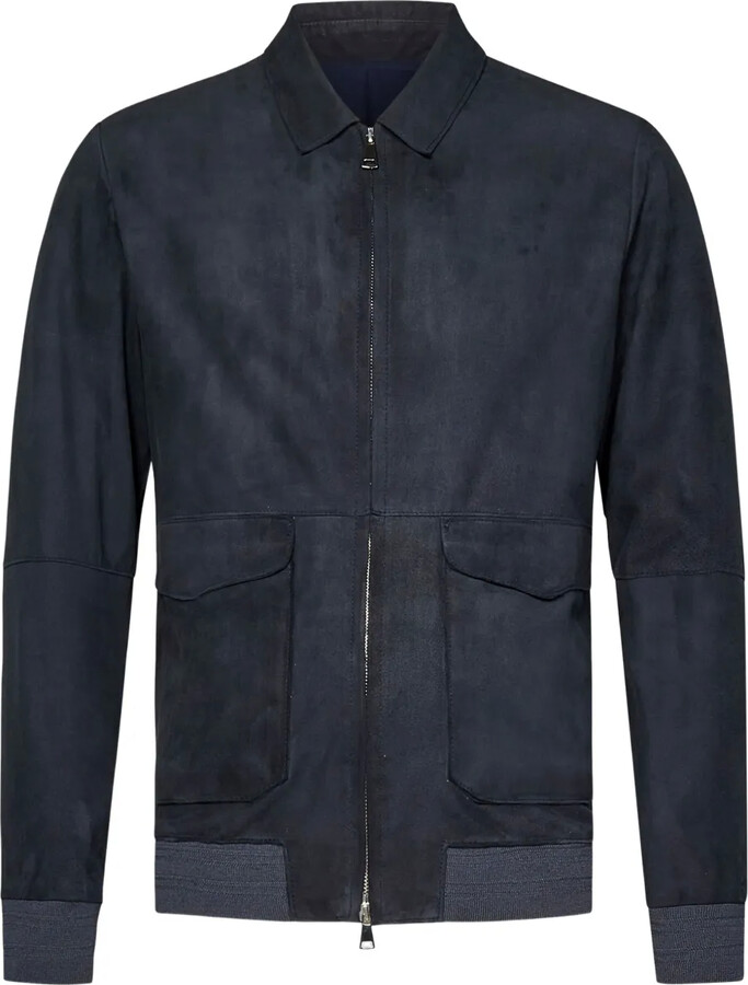 FRANZESE COLLECTION Double-Slider Zip Leather Jacket