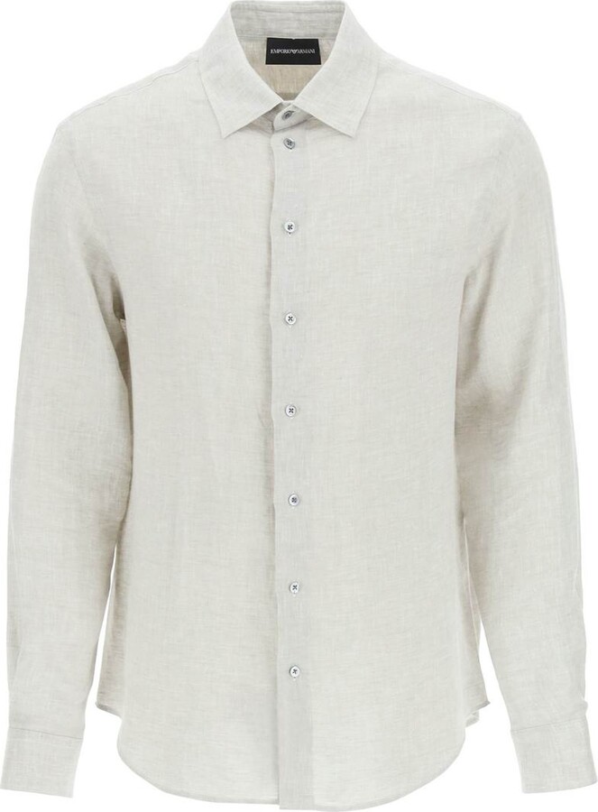 Emporio Armani Classic Linen Shirt - ShopStyle