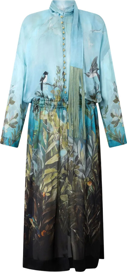 Roberto Cavalli Nature-Print Maxi Dress