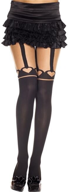 Music Legs Women’s Heart suspender look spandex pantyhose