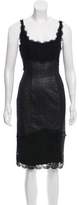Thumbnail for your product : Diane von Furstenberg Olivette Lace-Embellished Knee-Length Dress w/ Tags