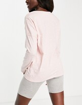 Thumbnail for your product : People Tree cotton long sleeve pyjama top in pink star co