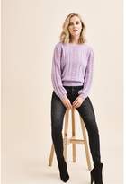 Thumbnail for your product : Dynamite Pointelle Boat Neck Sweater - FINAL SALE SHEER LILAC