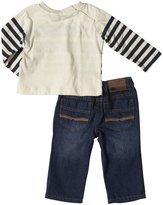 Thumbnail for your product : Buffalo 2382 Buffalo Tee & Denim Set (Baby) - Pearl/Sanded-24 Months