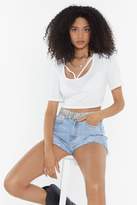 Thumbnail for your product : Nasty Gal Womens Ribbed Strap Detail Cropped Tee - Black - 4, Black