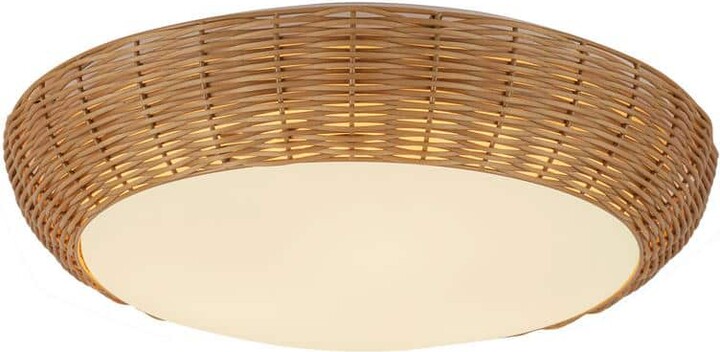ALORA MOOD Merida 17 in. 3-Light 40-Watt Rattan Flush Mount