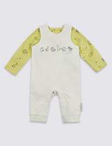 Thumbnail for your product : Marks and Spencer 2 Piece Organic Unisex Dungarees & Bodysuit