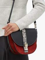 Thumbnail for your product : Proenza Schouler Ps11 Corduroy And Leather Medium Saddle Bag - Womens - Black Multi
