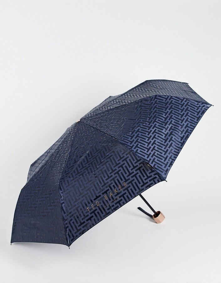 Ted Baker geo print umbrella in navy gloss - ShopStyle