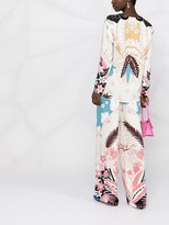 Thumbnail for your product : Valentino Printed Silk Palazzo Trousers