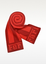 Thumbnail for your product : Ferrari Red Striped Signature Knit Wool Scarf