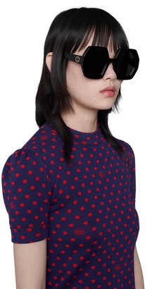 Gucci Polka dot and Double G wool top