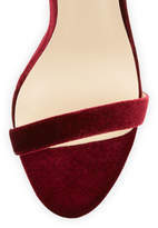 Thumbnail for your product : Neiman Marcus Beckah Velvet Ankle-Wrap Sandal, Burgundy