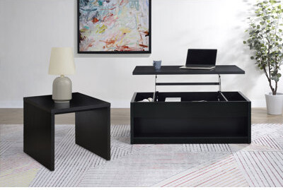 Hokku Designs Gehl Lift Top Coffee Table Set Black