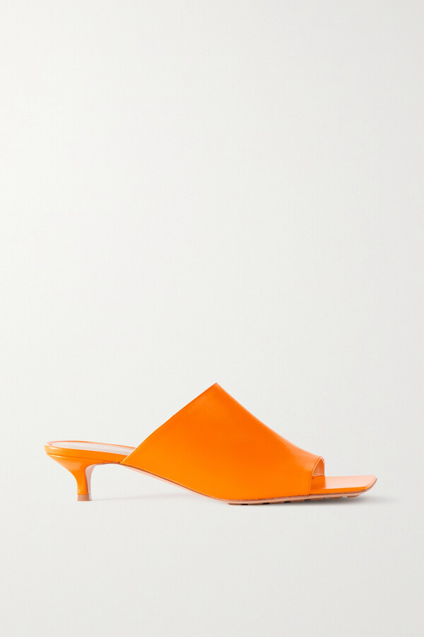Bottega Veneta Leather Mules - Orange - ShopStyle