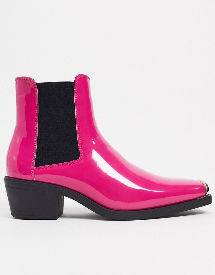 mens pink chelsea boots