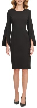 calvin klein split sleeve dress