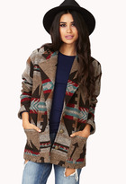 Thumbnail for your product : Forever 21 Worldly Tribal Print Trench Coat