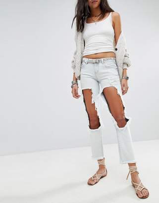 One Teaspoon Awesome Baggies Straight Leg Jean With Extreme Cut Out