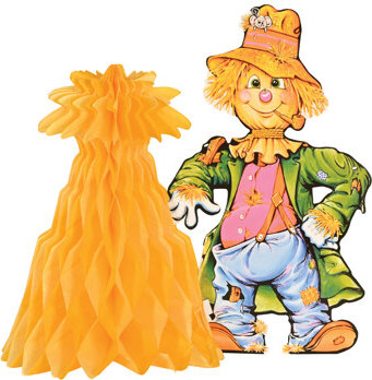 Beistle Scarecrow w/Tissue Cornshock Centerpiece