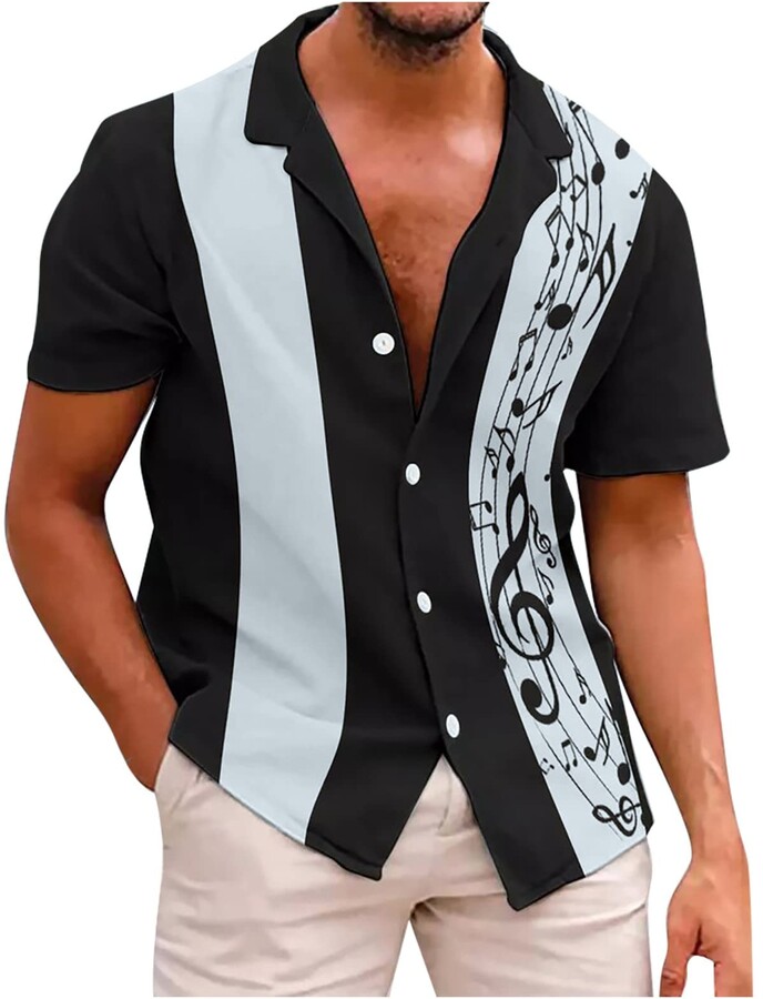 Men Summer Button Down 3D Printed Aloha Shirt Casual Short Sleeve 