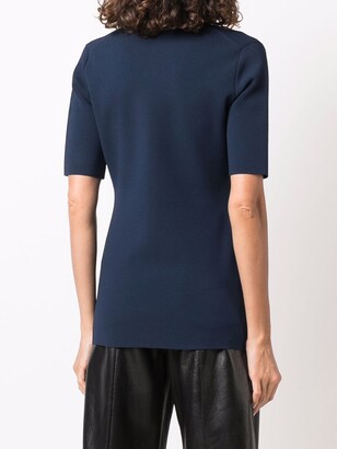 Theory V-neck buttoned knitted top