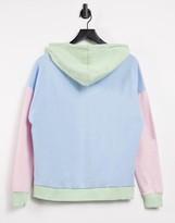 Thumbnail for your product : New Look color block hoodie in multi pastel