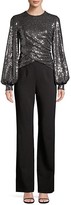 Thumbnail for your product : Black Halo Uno 2-Piece Sequin Puff-Sleeve Top & Crepe Pants Jumpsuit
