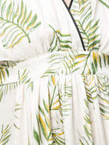 Thumbnail for your product : Forte Forte frill-sleeve leaf-print midi dress