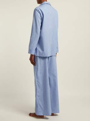 Emma Willis Fluted-sleeve Cotton-blend Pyjamas - Womens - Blue