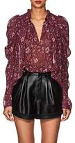 Thumbnail for your product : Ulla Johnson Women's Renly Floral & Paisley Silk Blouse - Purple
