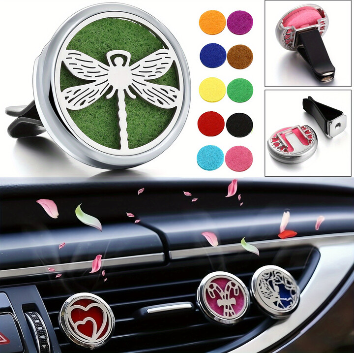 None 1pc Refillable Car Air Freshener Perfume Diffuser Clip, Auto Air Vent Car Interior Accessories, Car Aromatherapy Diffuser