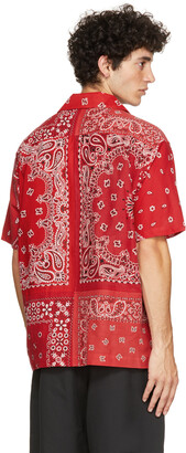 Children of the Discordance Red Vintage Bandana Patchwork Short Sleeve Shirt