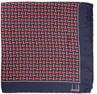 Dunhill Wing Nut Print Silk Pocket Square - Mens - Red