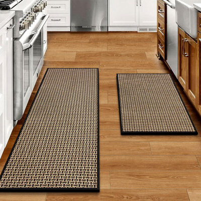 Latitude Run Kitchen Rugs And Mats Non Skid Washable Set Of 2 PCS, Absorbent Runner Rugs For Kitchen, Front Of Sink, Kitchen Mats For Floor, 17.3\