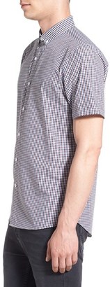 Topman Men's Trim Fit Short Sleeve Gingham Shirt