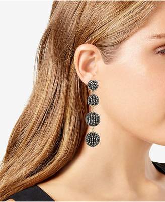 INC International Concepts Gold-Tone Beaded Pom Pom Drop Earrings, Created for Macy's